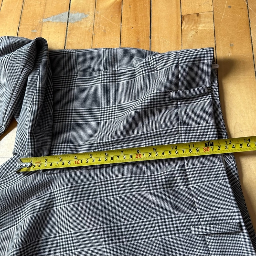 Aritzia Wilfred Sz 6 Tie Front Grey Plaid AcademiA Ankle Tapered Pants - Picture 12 of 13